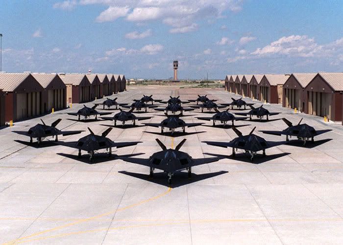 The fleet of Stealth Fighters...stationed at Nellis Air Force Base in Nevada.