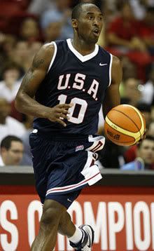 Kobe Bryant on the Team USA basketball team.