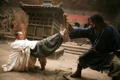 Lu Yan and The Silent Monk duke it out in THE FORBIDDEN KINGDOM.