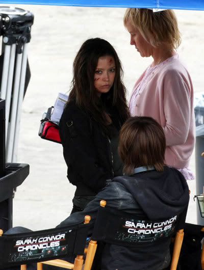 Summer Glau on the set of TERMINATOR: THE SARAH CONNOR CHRONICLES.