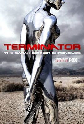 Promotional ad for TERMINATOR: THE SARAH CONNOR CHRONICLES, showing Shirley Manson's T-1000.