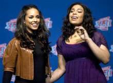 Alicia Keys made an appearance during the Super Bowl pre-game show and Jordin Sparks sang the national anthem before Super Bowl XLII.