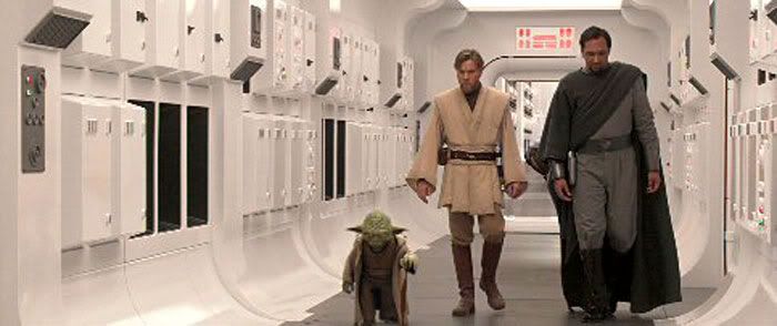 Yoda, Obi-Wan and Bail Organa onboard the Tantive IV in REVENGE OF THE SITH.