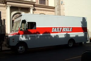 The Daily Bugle van.