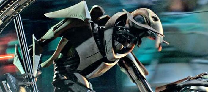 General Grievous on his wheel bike in REVENGE OF THE SITH.