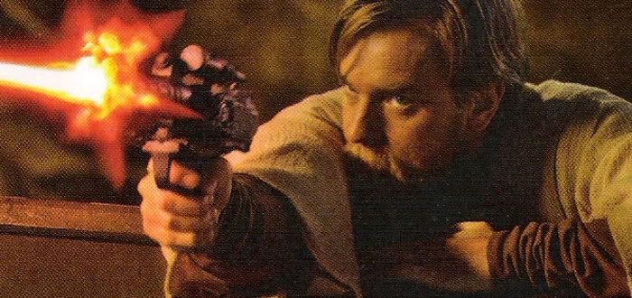 Obi-Wan fires at Grievous with the General's own blaster in REVENGE OF THE SITH.