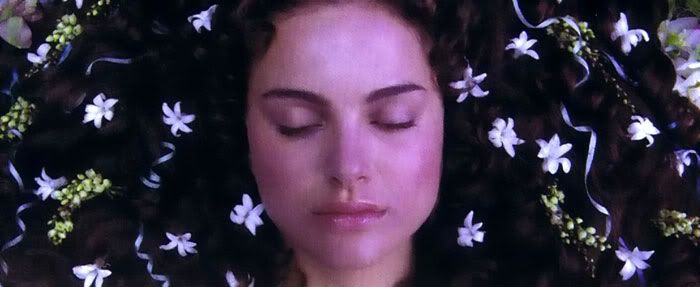 Padme in her casket in REVENGE OF THE SITH.