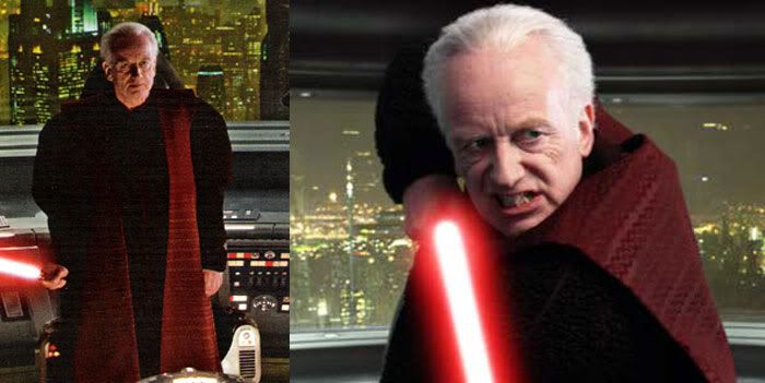 Palpatine looking quite angry in REVENGE OF THE SITH.