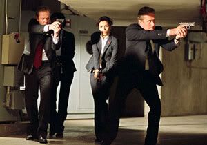 Kiefer Sutherland, Eva Longoria and Michael Douglas in 'The Sentinel'.