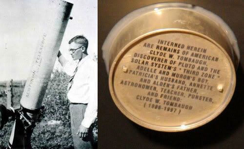 Pluto discoverer Clyde Tombaugh...whose ashes are inside a canister placed onbard the New Horizons spacecraft.