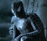 Spider-Man enshrouded in the black alien symbiote suit