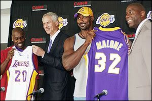 Are Karl Malone and Gary Payton's days as Lakers numbered?
