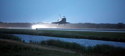 Space shuttle Discovery lands at Kennedy Space Center in Florida...completing STS-116 on December 22, 2006.
