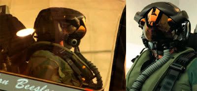 The flight helmet for the F-35 fighter pilot.  Like something you would see in a Japanese anime series like MACROSS.