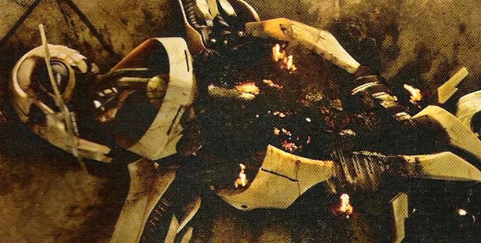 Grievous is gone in REVENGE OF THE SITH.