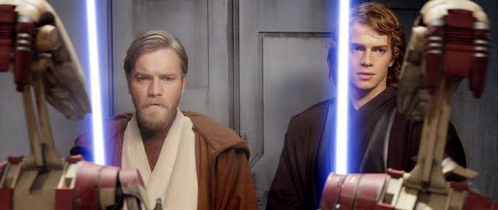 Obi-Wan Kenobi and Anakin Skywalker confront trouble onboard The Invisible Hand.