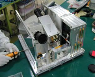 The HDTV camera prior to being installed onto the Kaguya spacecraft during the assembly phase.