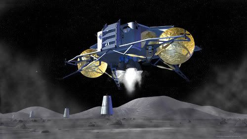 An artist's concept for the ALTAIR lunar lander.