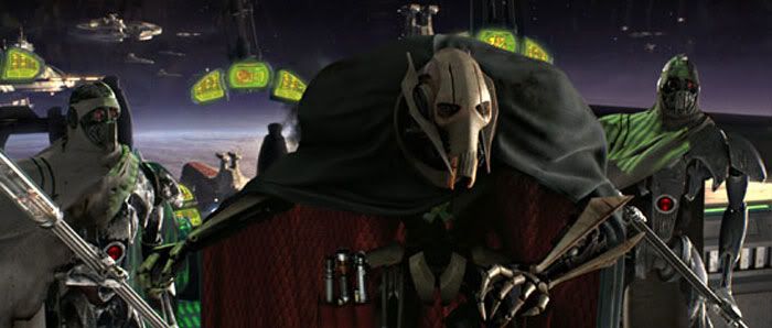 General Grievous and his bodyguards...a pair of IG-100 Magnadroids.