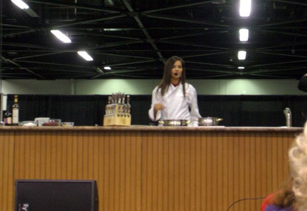 Whitney Miller conducts a cooking demo at the Anaheim Convention Center in California, on November 6, 2010.