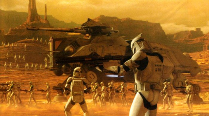 Clonetroopers go on the offensive in STAR WARS: EPISODE II - ATTACK OF THE CLONES.