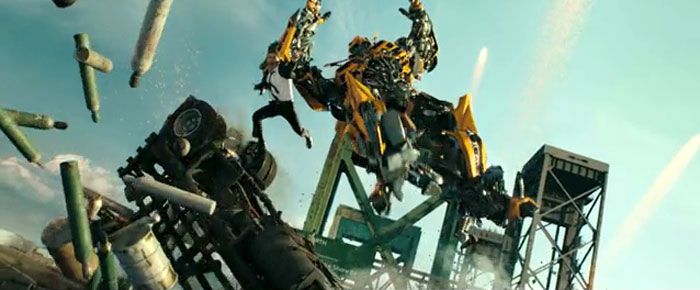 Bumblebee once again saves Sam Witwicky's life in TRANSFORMERS: DARK OF THE MOON.