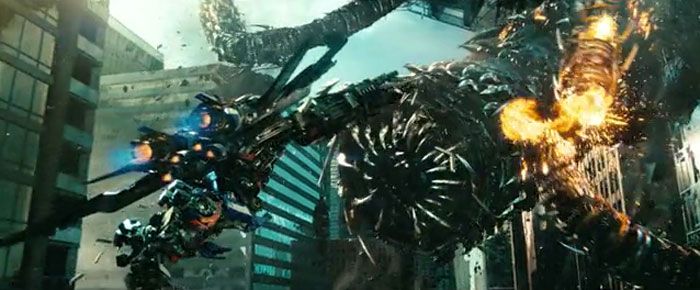 Optimus Prime takes on the 'Driller' in TRANSFORMERS: DARK OF THE MOON.