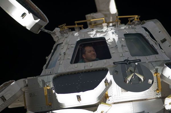 Nicholas Patrick hangs out inside the Cupola.