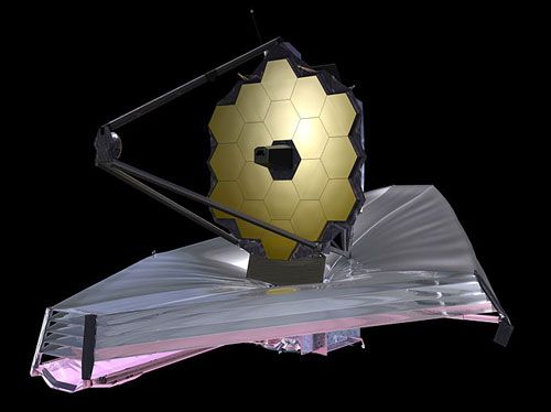 An artist's concept of the James Webb Space Telescope.