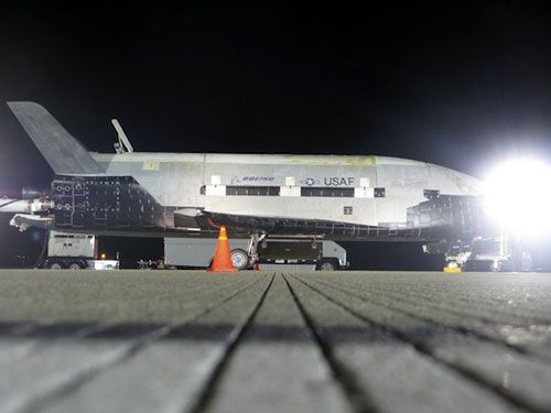 The OTV on the runway at Vandenberg Air Force Base, California...after returning home from space on December 3, 2010.