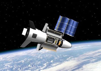 Artist concept of the OTV in Earth orbit, as originally envisioned by NASA.
