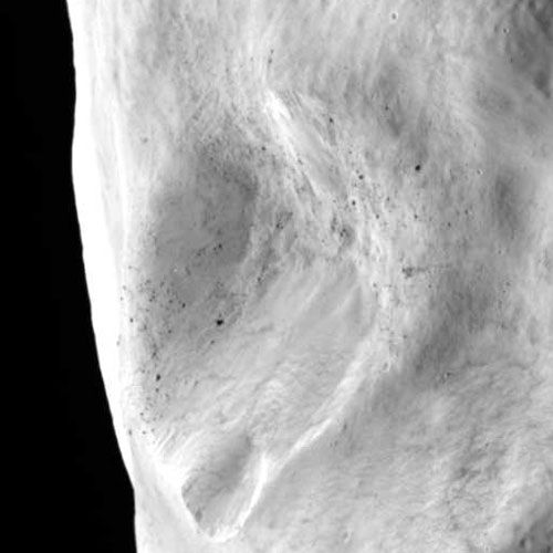 A close-up image of asteroid Lutetia that was taken by ESA's Rosetta spacecraft on July 10, 2010.