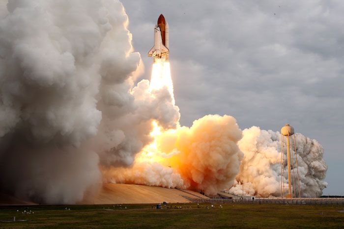Space shuttle Endeavour launches from Kennedy Space Center in Florida on her final voyage to the International Space Station, on May 16, 2011.