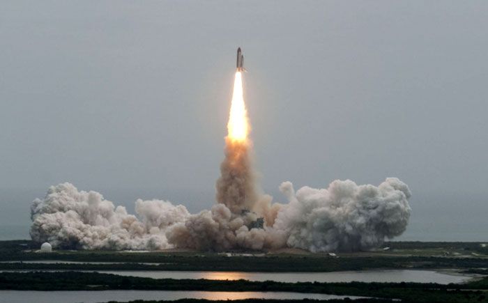 Atlantis launches from Kennedy Space Center in Florida on the space shuttle program's final mission ever, on July 8, 2011.