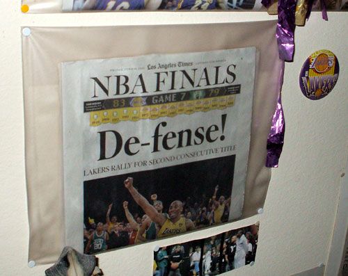 The Los Angeles Times sports page commemorating the Lakers' Game 7 win over the Boston Celtics on June 17, 2010.