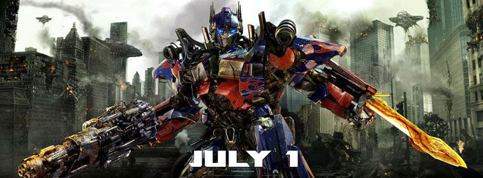 Optimus Prime looking bad-ass in a new banner for TRANSFORMERS: DARK OF THE MOON.