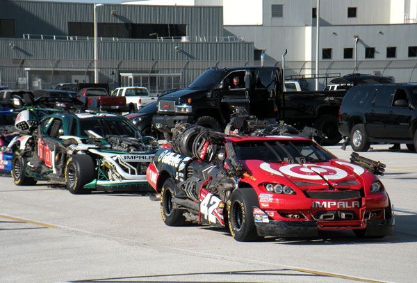 The Autobot vehicles gather at NASA's Kennedy Space Center in Florida.