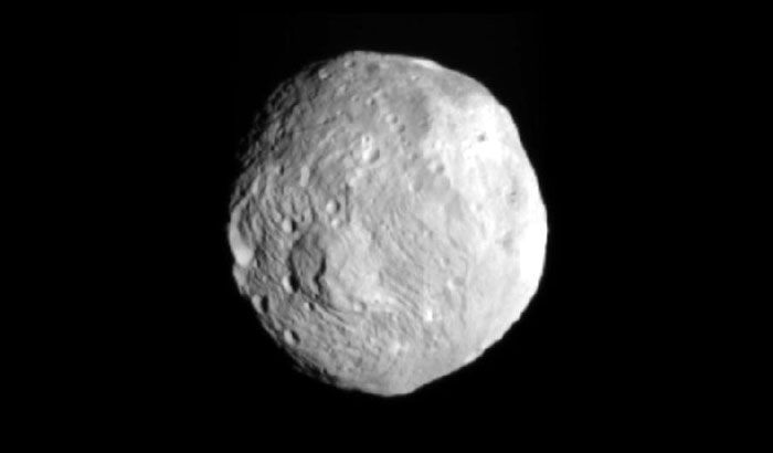 An image of asteroid Vesta that was taken by the Dawn spacecraft on July 9, 2011.