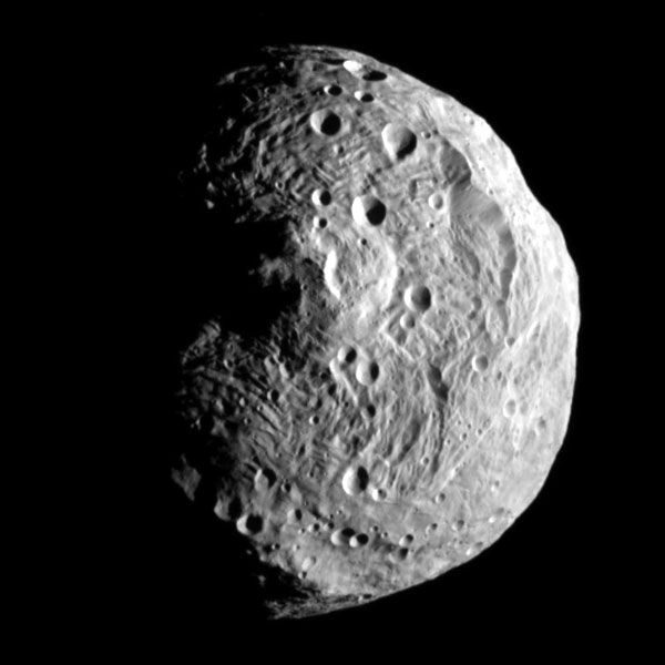 An image of asteroid Vesta that was taken by the Dawn spacecraft on July 17, 2011.