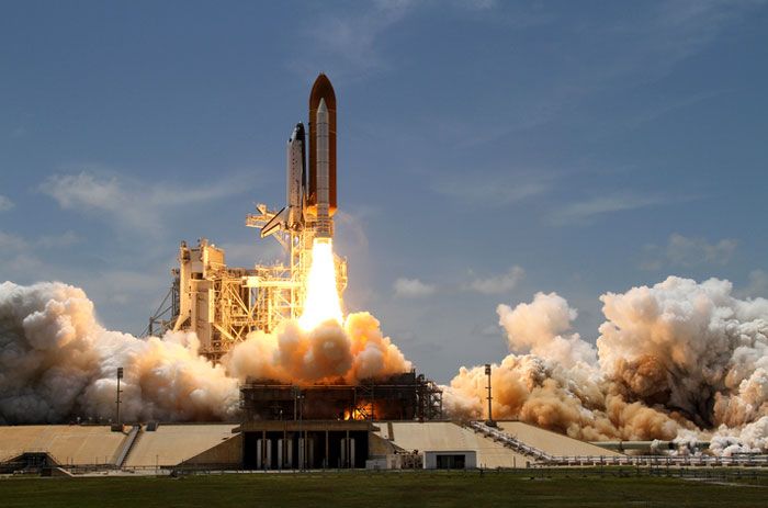 Space shuttle ATLANTIS is launched from Kennedy Space Center in Florida on May 14, 2010.