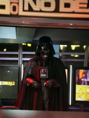 Darth Vader as The Banker on DEAL OR NO DEAL.