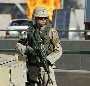 A U.S. soldier in Iraq.