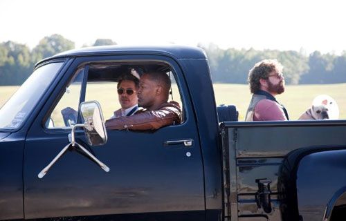 Peter and Ethan carpool with Peter's friend Darryl (Jamie Foxx) in DUE DATE.