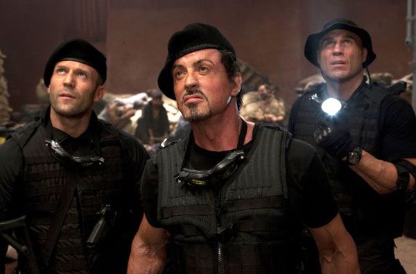 Jason Statham, Sylvester Stallone and Randy Couture take on Somali pirates at the beginning of THE EXPENDABLES.