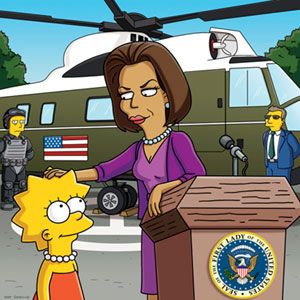 Lisa Simpson meets the First Lady in last night's episode of THE SIMPSONS.