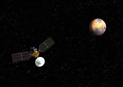 The Mars Reconnaissance Orbiter is scheduled to enter orbit around the Red Planet on Friday, March 10.