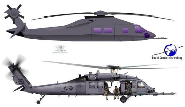 Concept artwork depicting the stealthy Black Hawk helicopter that brought U.S. Navy SEALs to Osama bin Laden's compound in Pakistan on May 1 (California Time).