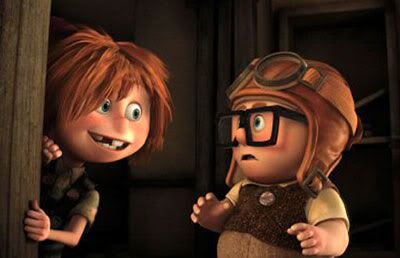 A young Ellie meets a young Carl at the beginning of UP.
