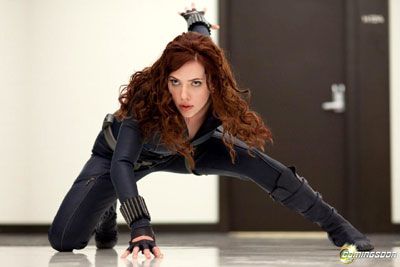 Scarlett Johansson as the Black Widow in IRON MAN 2.