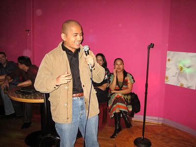 Singing Sisqo's 'The Thong Song' in the karaoke room at the Orchid Lounge.